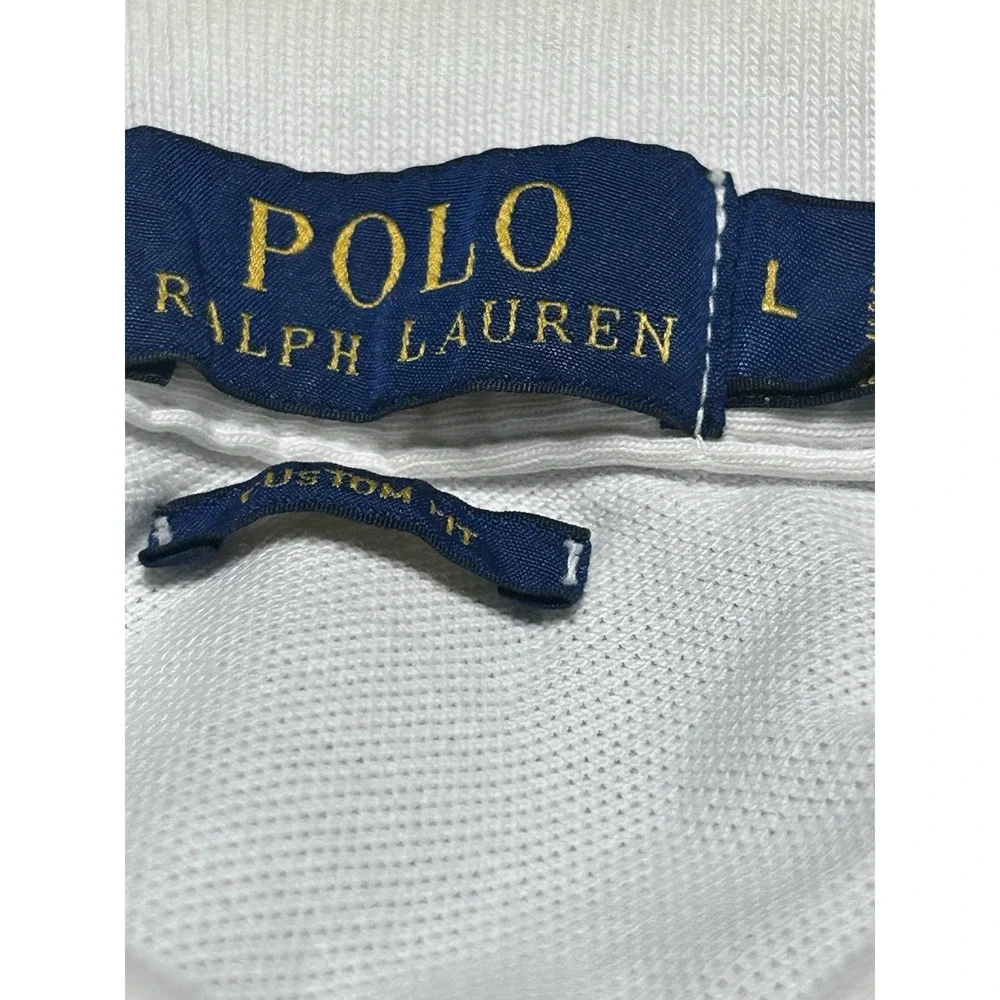 Polo Ralph Lauren Men's Custom Fit Ombre Dip-Dyed Polo Shirt Blue White L